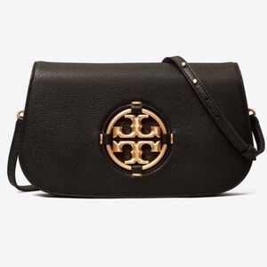 Tory Burch Miller Pebbled Leather Convertible Shoulder Bag / Clutch